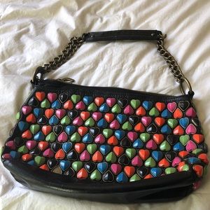 Betsey Johnson vintage heart studs bag